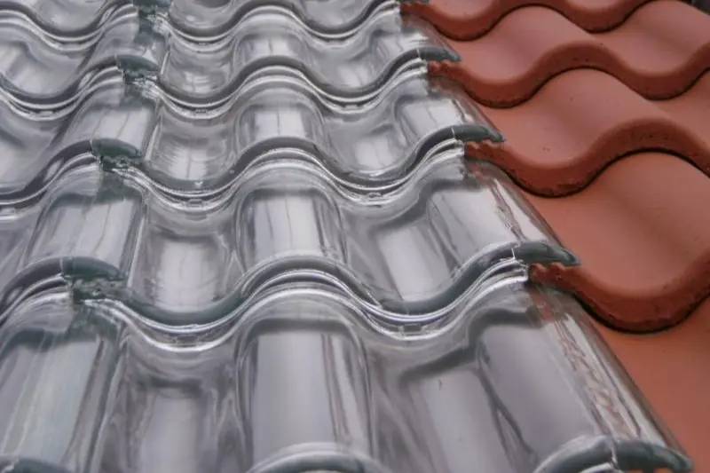 telhas de plástico transparente
